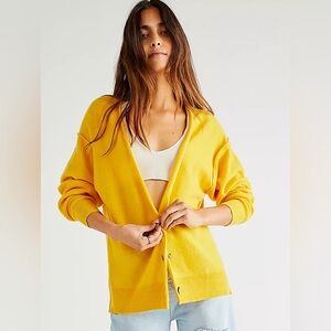 Free People School Boy Cashmere Cardi Brown Size M